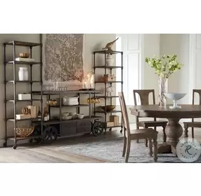 Paxton Weathered Walnut And Gray Zinc 25" Wide Bookcase