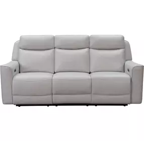 Chester Denisa Soft White Leather Power Reclining Living Room Set with Power Lumbar and USB Charging