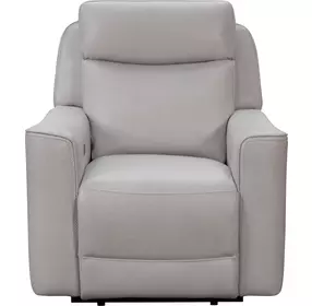 Chester Denisa Soft White Leather Power Recliner with Power Lumbar