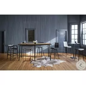 Diaw Rialto Ebony Leather Bar Stool