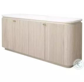Morghan White Marble And Lightly Cerused Credenza