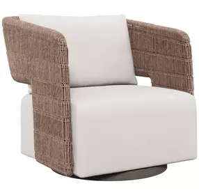 Maldives White Performance Fabric Outdoor Swivel Chair