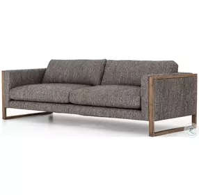 Otis Arden Charcoal and Distressed Natural Performance Fabric Living Room Set