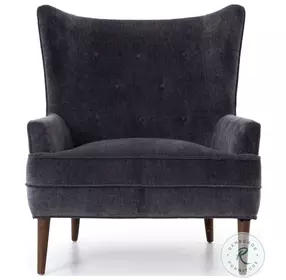 Clermont Charcoal Worn Performance Velvet Chair
