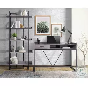 Peyton Gray And Black Bookshelf