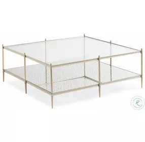 Perfectly Neutral Metallic Square Occasional Table Set