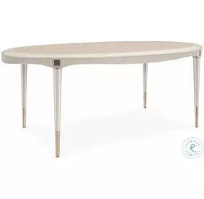 Love Feast Matte Pearl And Whisper Of Gold Extendable Dining Room Set