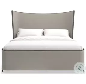 Provence Craftsman Gray King Upholstered Panel Bed