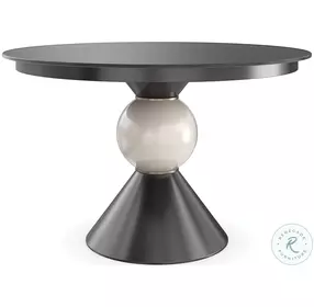 Chalice Almost Black And Brushed Gold Dining Table