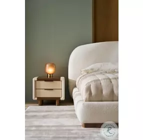 Botero Retro Walnut and Smoke Birdseye Small Nightstand