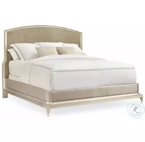 Rise To The Occasion Soft Silver Leaf Upholstered Panel Bedroom Set