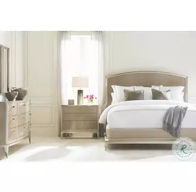 Rise To The Occasion Soft Silver Leaf King Upholstered Panel Bed