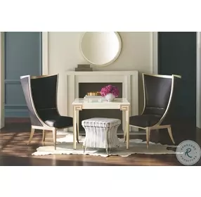 Pop Your Collar Black Wingback Chair