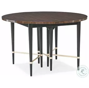 Long And Short Of It Black Saddle And Neutral Metallic Extendable Dining Room Set