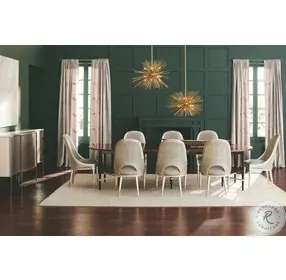 Long And Short Of It Black Saddle And Neutral Metallic Extendable Dining Table