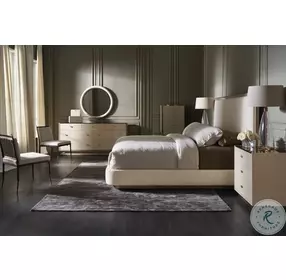 Anthology Dry Martini And Beige Upholstered Queen Panel Bed