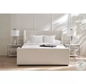 Shelter Me Cream Upholstered King Panel Bed