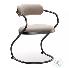 Retrospect Light Taupe Velvet And Deep Bronze Dining Chair