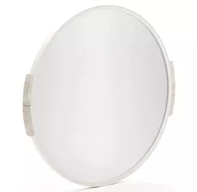 Overlap Latte and Travertine Round Wall Mirror