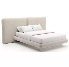 Overlap Ivory Upholstered Queen 2 Panel Bed