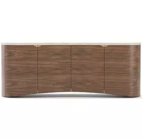 Fleur Porcini and Travertine 4 Door Sideboard