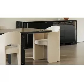 Overlap Ivory Upholstered Arm Chair