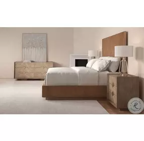 Meet U In The Middle Brown King Upholstered Panel Bed