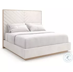 Meet U In The Middle Sun Drenched Oak Upholstered Platform Bedroom Set