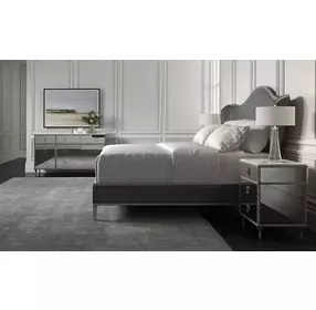 Fontainebleau Sea Smoke Leaf 3 Drawer Nightstand