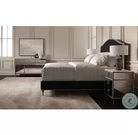 Fontainebleau Sea Smoke Leaf Upholstered King Platform Bed