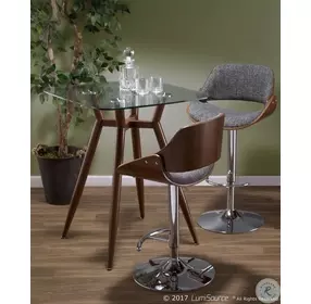 Clara Clear Glass Brown Square Counter Height Table