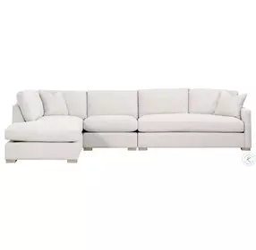 Clara Stone Basketweave Performance Fabric Modular LAF Sectional