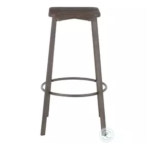 Clara Antique Metal And Espresso Bamboo Bar Stool Set Of 2