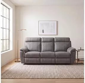 Clifton Gray Double 85" Reclining Sofa With Drop Down Cup Holders