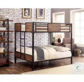 Clapton Black Full Over Full Metal Bunk Bed