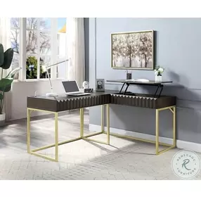 Freiburg Walnut Lift Top Corner Desk