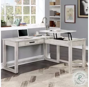 Galarga Antique White Lift Top Corner Desk