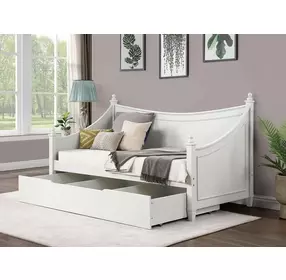 Lycoris White Twin Daybed with Trundle