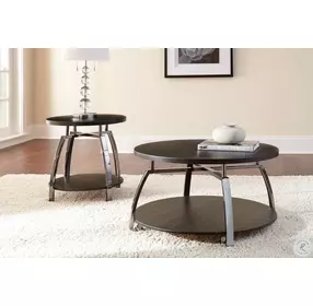 Coham Black Nickel Silvershield 3D Laminate End Table