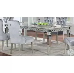 Adalia Silver And Dark Gray Extendable Dining Room Set