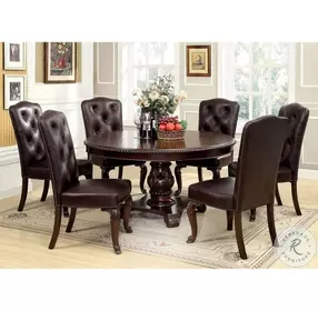 Bellagio Brown Cherry Upholstered Side Chair Set of 2