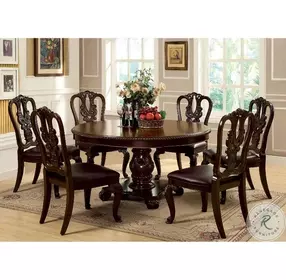Bellagio Brown Cherry Round Pedestal Dining Table
