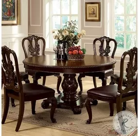 Bellagio Brown Cherry Round Pedestal Dining Room Set