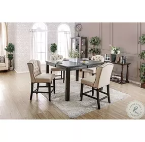 Sania Antique Black 54" Counter Height Dining Table