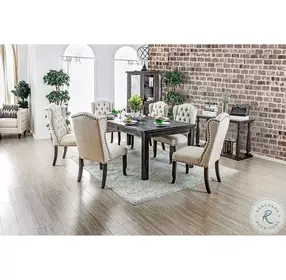 Sania Antique Black Extendable Rectangular Leg Dining Table