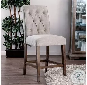 Sania Rustic Oak Counter Height Chair Set Of 2