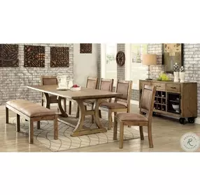 Gianna Rustic Pine Rectangular Dining Table
