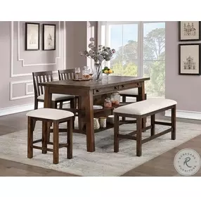 Fredonia Rustic Oak Counter Height Dining Table