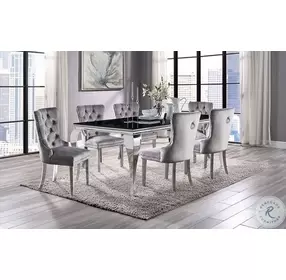Neuveville Black And Chrome Dining Table
