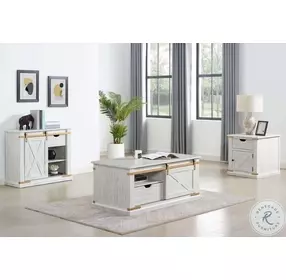 Bacerra Antique White And Gold Cocktail Table